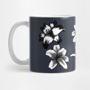 Beautiful black and white lily design Mug